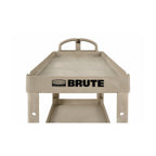 Rubbermaid Commercial Products BRUTE Heavy Duty 2-Shelf Utility/Service Cart, Medium, Lipped Shelves, Ergonomic Handle, 500 lbs. Capacity, Beige, for Warehouse/Garage/Cleaning/Maintenance