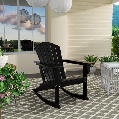 Costaelm Outdoor Adirondack Chair, All Weather Resistant Lawn Chairs Balcony ...