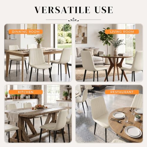 Dining Chairs Set of 4, Leather Modern Kitchen & Dining Room Chairs, Comf...