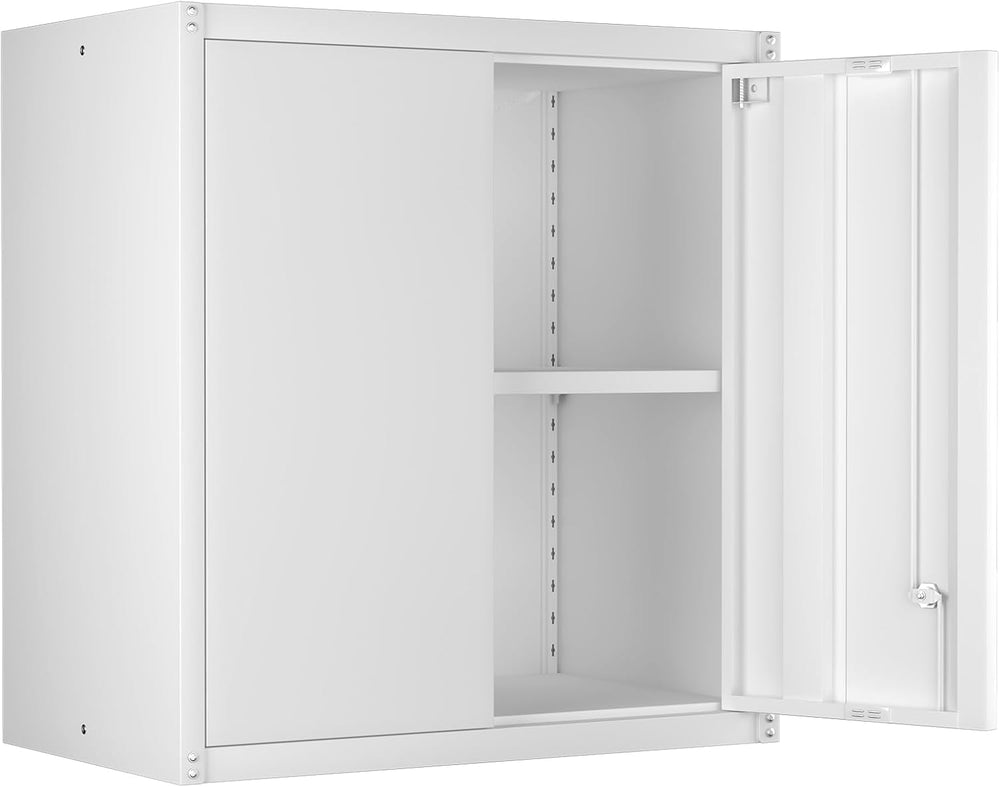 IRONFFICE Wall Cabinet,Metal Wall Cabinet for Garage with Lock,Metal Locking ...