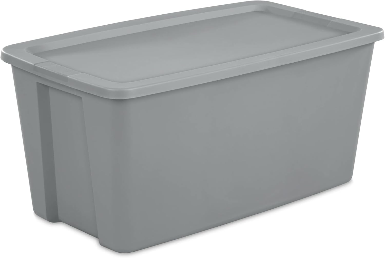 50 Gallon Tote, Extra-Large Plastic Storage Bin with Snap-on Lid, Gray