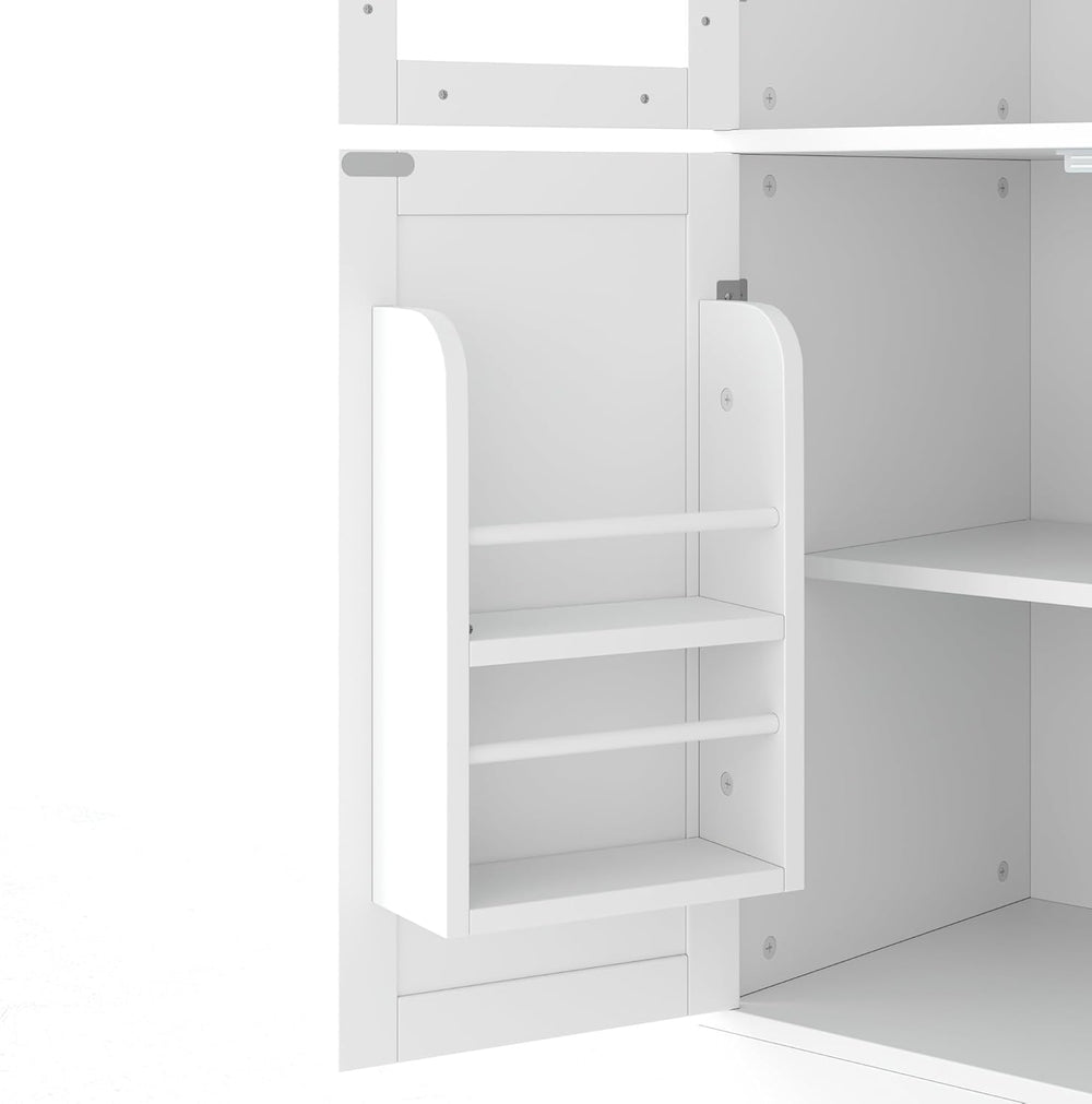 SOFTSEA 75" Tall Kitchen Pantry with 4 Drawers, Kitchen Storage Cabinet ...