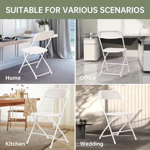 100 PCS Plastic Folding Chair, Portable Commercial Chair, Heavy-Duty Plastic ...