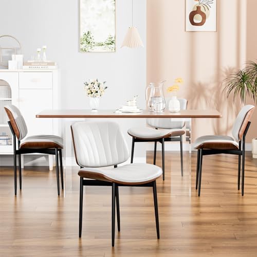 YaFiti Dining Chairs Set of 2, Mid Century Modern PU Leather Kitchen Chairs |...