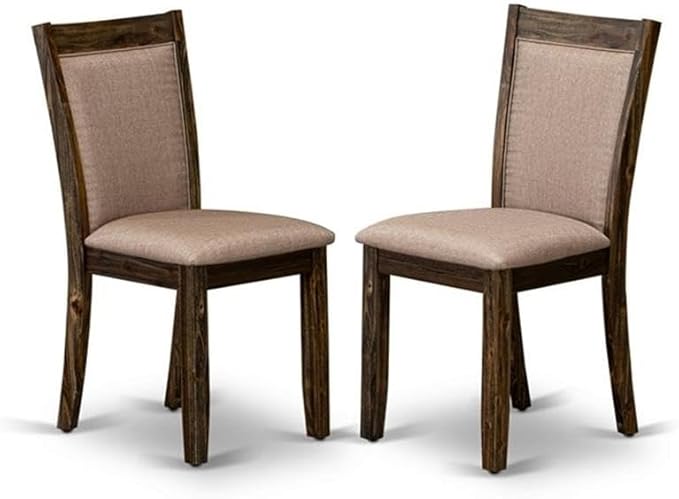 East West Furniture X797MZ716-5 5 Piece Kitchen Table Set for 4 Includes a Rectangle Dining Room Table with X-Legs and 4 Dark Khaki Linen Fabric Upholstered Chairs, 40x72 Inch, Multi-Color