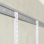 Tandefio 4 Pcs 12 inch Dual Track Upright Wall Shelving System with Notched Design Standard Adjustable Shelf Bracket Rail Heavy Duty Track Wall Support System Shelf Pilaster Strip for Hang