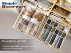 Simple Houseware Closet Underwear Organizer Drawer Divider Assorted 7 pcs | Beige