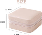 KElofoN Travel jewelry case Travel jewelry box Travel Jewelry Organizer Small box Gift for Girls Women with Mirror(Pink)