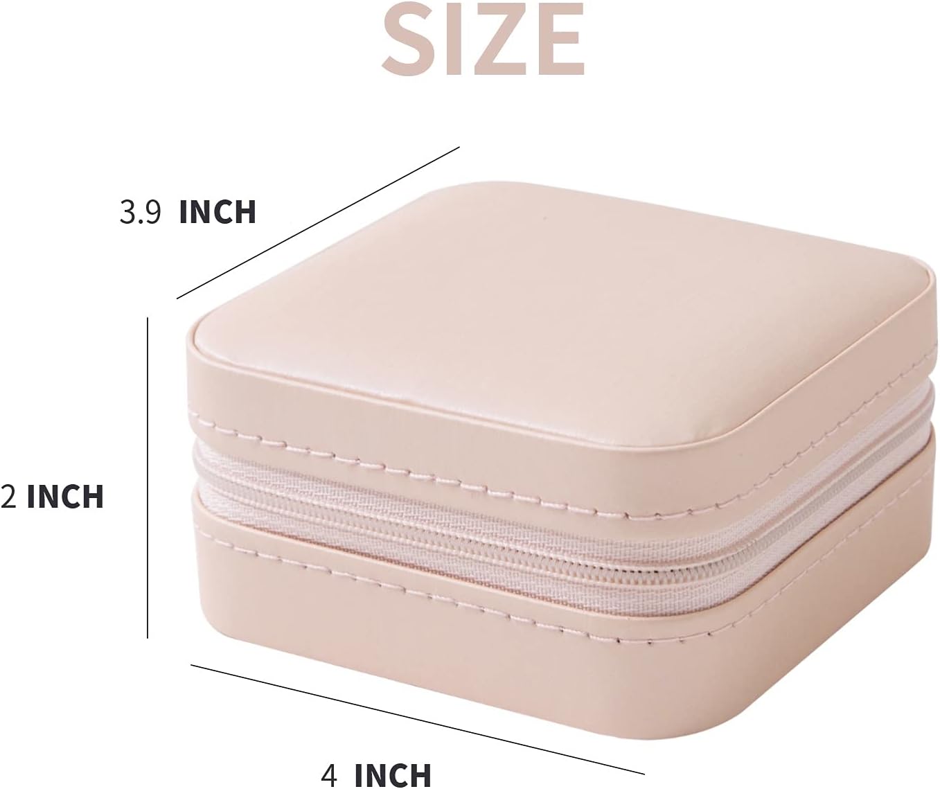 KElofoN Travel jewelry case Travel jewelry box Travel Jewelry Organizer Small box Gift for Girls Women with Mirror(Pink)
