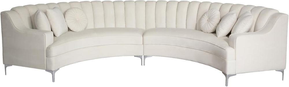 Legend Vansen Semicircle Modular Curved Velvet Sectional Sofa,141.34”Oversize...