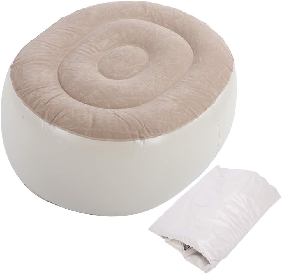 Inflatable Foot Stool PVC Air Inflatable Stool Ottoman Chair for Dorm or Outd...