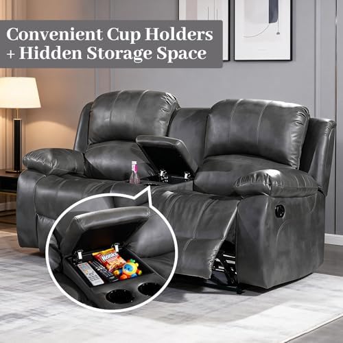 Betsy Furniture 3PC Faux Leather Reclining Couch Set, Living Room Furniture S...