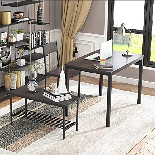 soges Kitchen Table Set for 4, Nesting Table with 2 Chairs & Bench, Oak