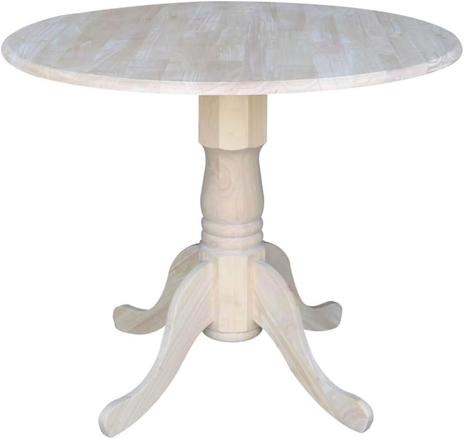 IC International Concepts 36" Solid Wood Dual Drop Leaf Table, Unfinished