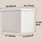 White Storage Bins with lids,Office stackable Plastic Boxes Set of 4,Garage organization Storage Box with handle for Organizing Snacks, Crafts, Legos, Tools,books (white, 4XXXL)
