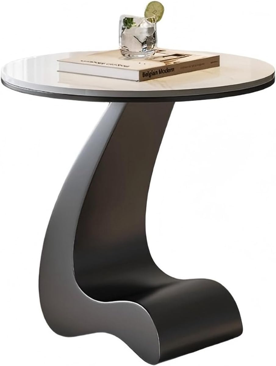 Modern Round Side Table,C Shaped End Table for Couch,Coffee Table with Sinter...