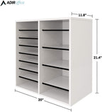 AdirOffice Wooden Adjustable organizerserature Organizer, 16 Compartment Office Mailbox, or Classroom Literature Organizer, White
