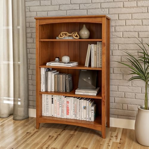 Shaker Style 4 Shelf Bookcase / Solid Wood / 48" High / Adjustable Shelv...