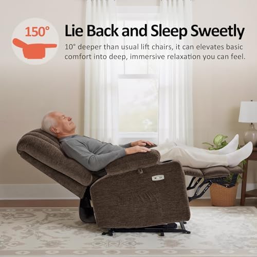 MCombo Power Lift Recliner Chair for Elderly 7095 (Medium, Coffee) | Stand As...