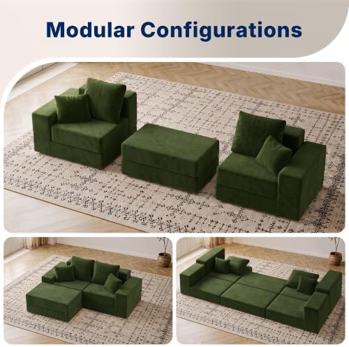 Cloud Modular Sectional Sofa, Comfy Couch for Living Room, Modern L-Shaped Co...