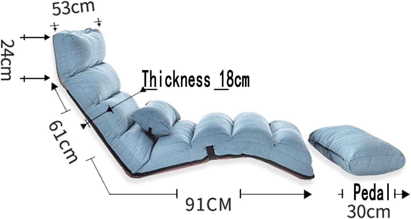 Folding Lazy Floor Chairs, Balcony Bay Window Reading Reclining Lounge Garden Sun Lounger,(Coffee Color)
