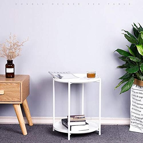 Telephone Table, Tray Metal End Table,Side Table Round Tray,Removable Tray Ou...