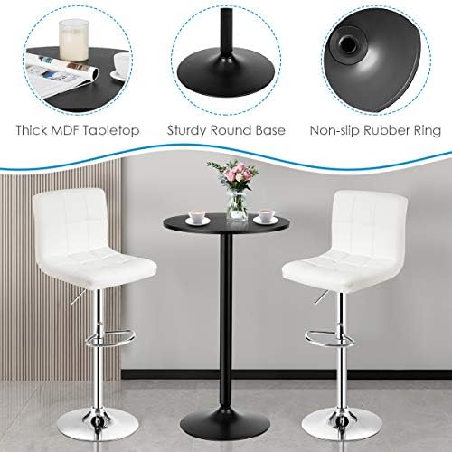COSTWAY 3-Piece Bar Table Set, Counter Height Table Set with 2 Bar Stools