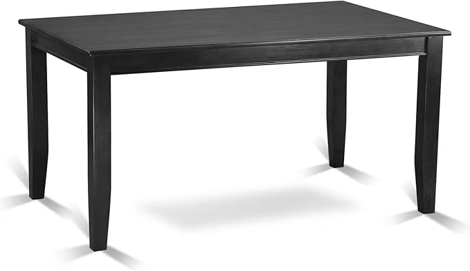 East West Furniture DUAB7-BLK-06 7 Piece Dining Room Table Set Consist of a Rectangle Kitchen Table and 6 Shitake Linen Fabric Parson Dining Chairs, 36x60 Inch, Black