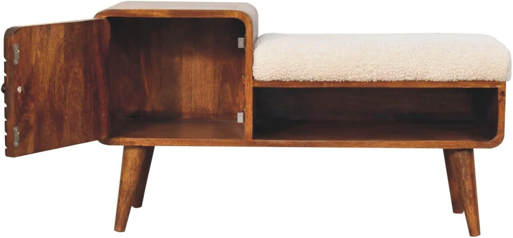 Furniture Solid Wood Boucle Carved Chestnut Telephone Table