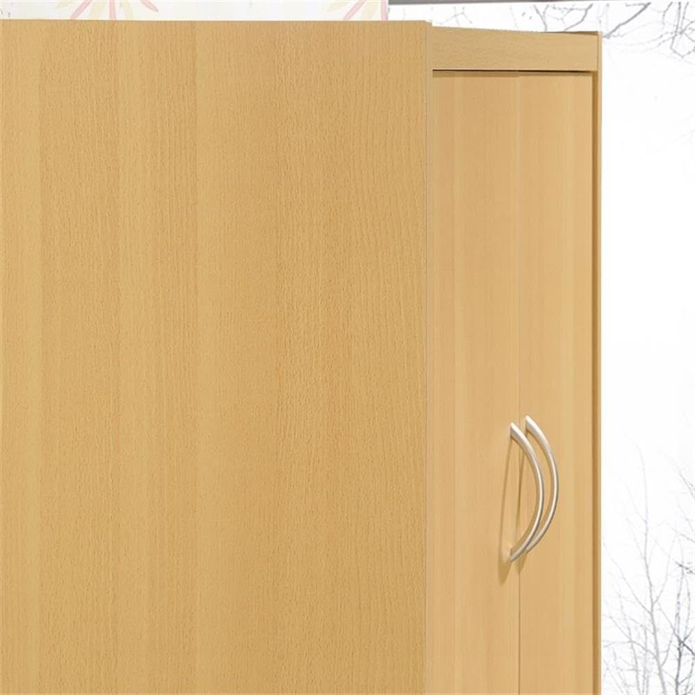 Pemberly Row 4-Door 4-Shelf Wood Kitchen Pantry, Beige Finish, 71.6 in. Heigh...