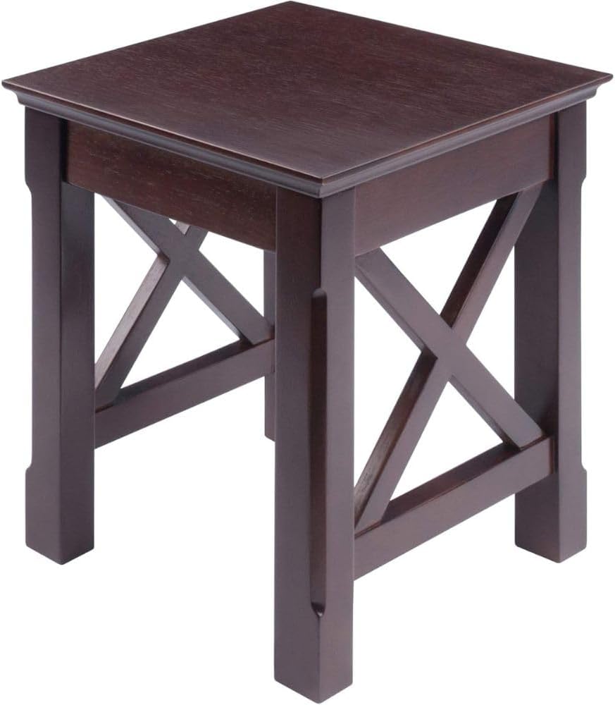 Xola Three Piece Nesting Table Set Cappuccino Solid Wood Construction with X ...
