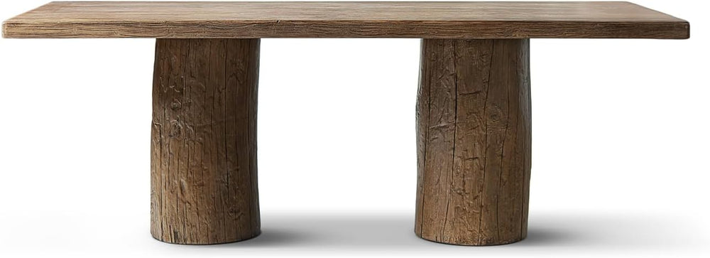Jennifer Taylor Home Arbor 84" Solid Reclaimed Elm Double Pedestal 8-Per...