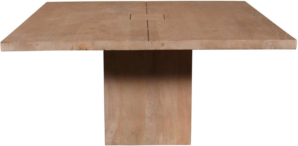 Sequoia 60" Square Rustic Modern Solid Wood Butcher Block Pedestal Dinin...