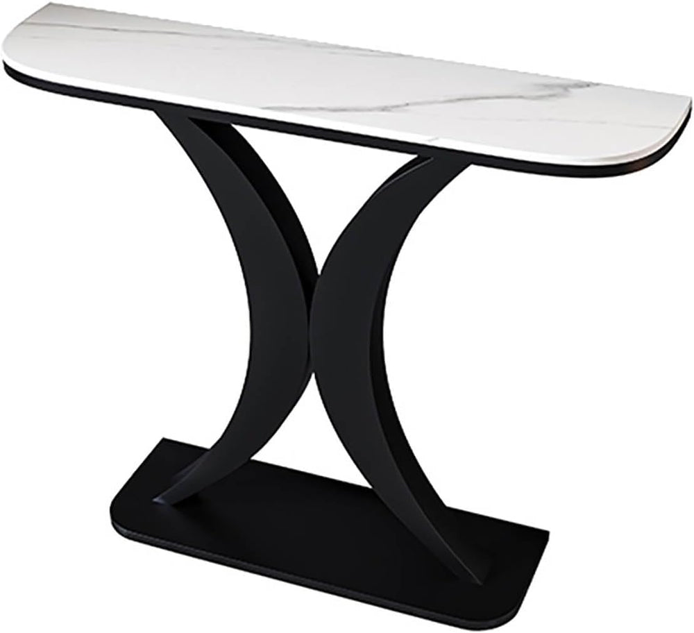 Modern Console Table with Geometric Metal Legs,Narrow Living Room Entryway Ta...