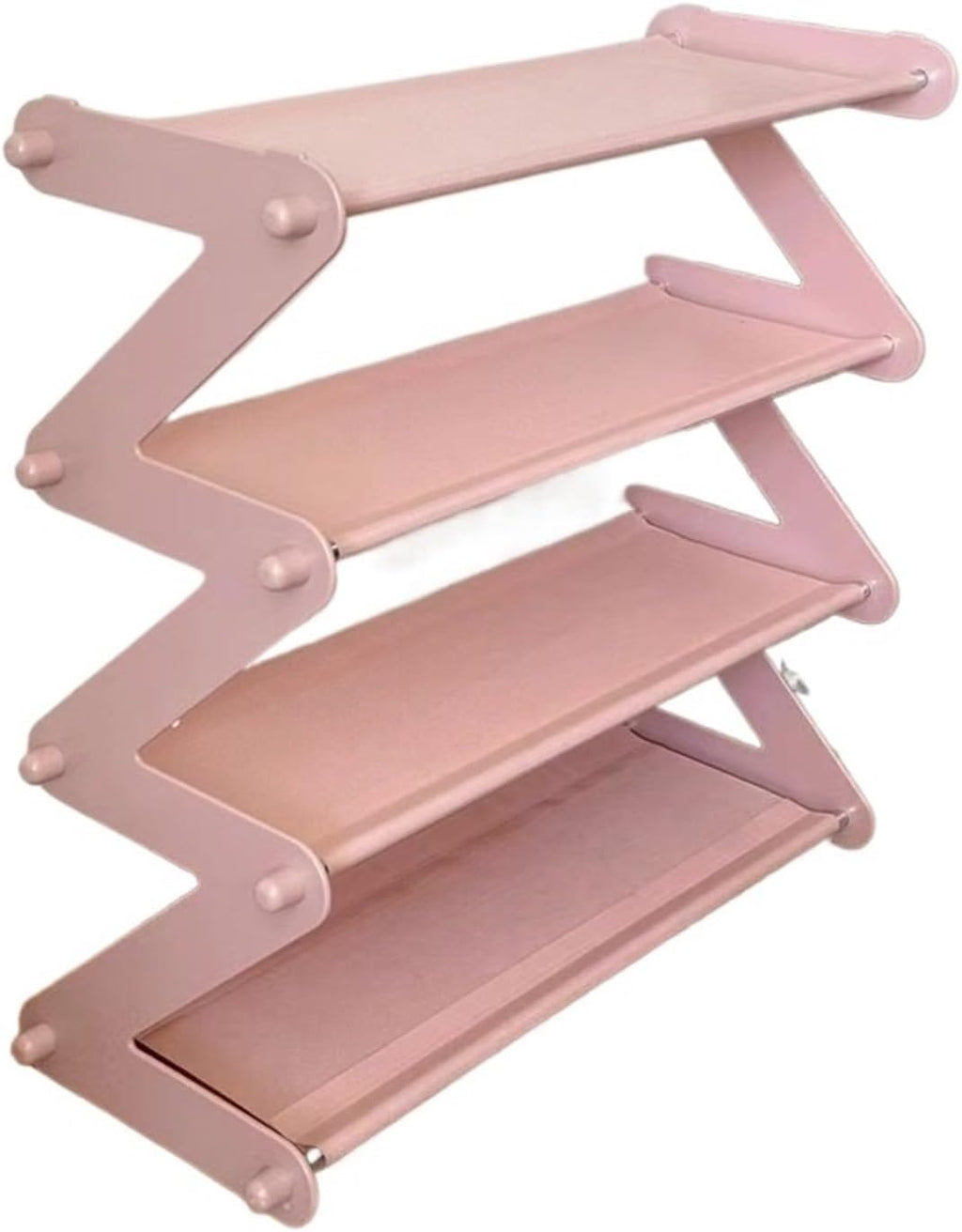 Folding Shoe Rack Doorstep Storage for Shoes Ins Home Use Student Dormitory Simple Multi-Layer Space Saving(Light Pink)