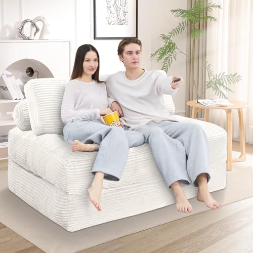 Folding Sofa Bed, Convertible Sleeper Chair with Pillow & Handle, Foldabl...