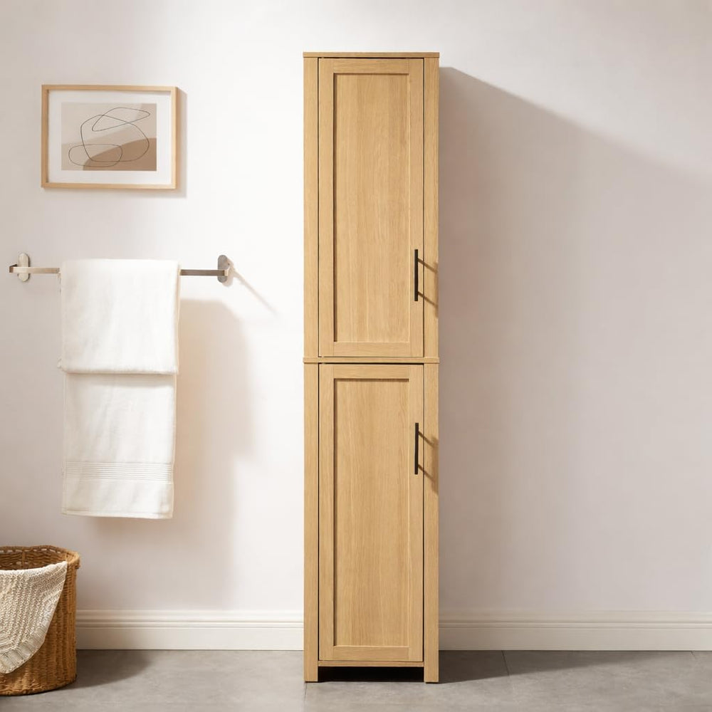 Crosley Furniture Savannah Linen Storage Cabinet, Laundry Room, Bathroom Orga...