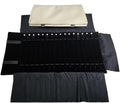 Portable Jewelry Roll Untangled Secure Necklace Travel Storage Bag Displays Holder 16 Chain (Gray PU and Black Velvet)
