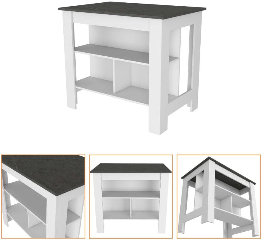 2 Piece Kitchen Set with Island and Pantry Cabinet | Ready-to-assemble with i...