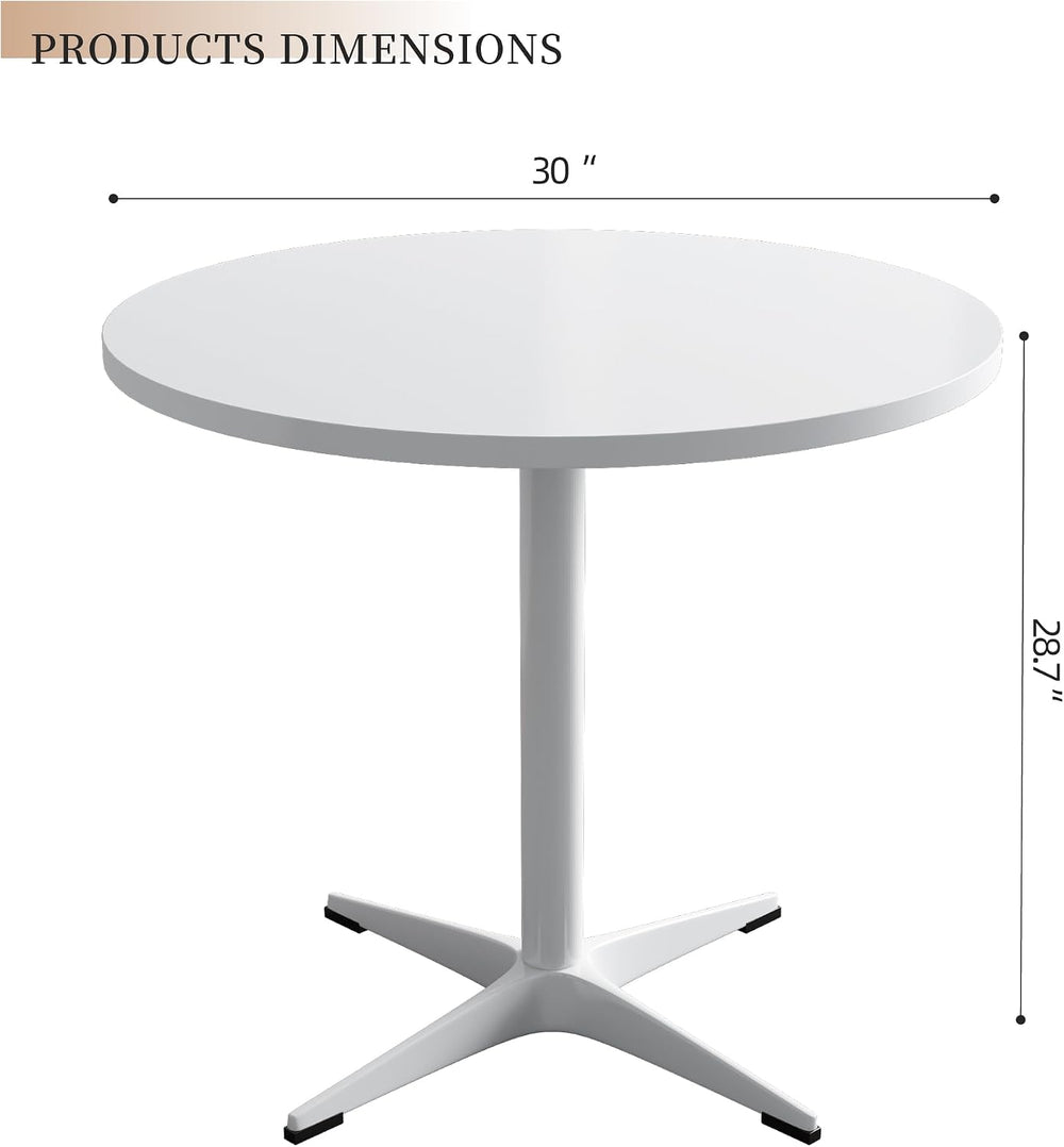 Round Dining Table Kitchen Table for 4 People 30 inch Circle Mid Century Mode...