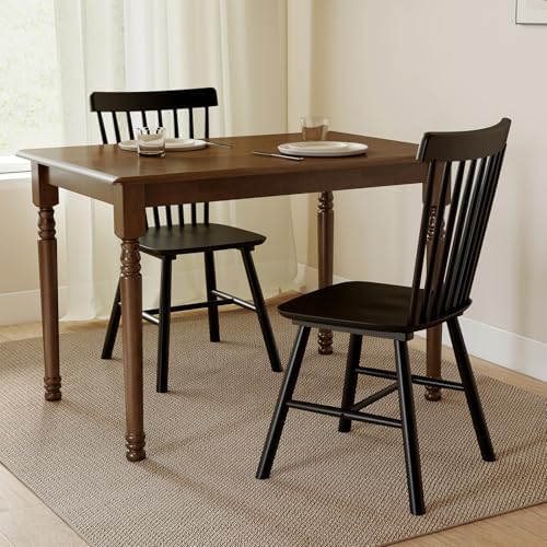 Windsor Dining Chairs Set of 6, Spindle Back Wooden Chairs