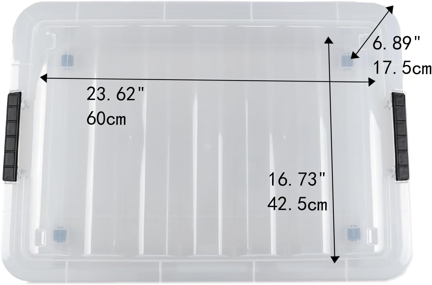 Zopnny 25 Quart Plastic Under Bed Storage Organizer Bin Container with Secure Lids and Durable Buckles, Clear, 3 Pack