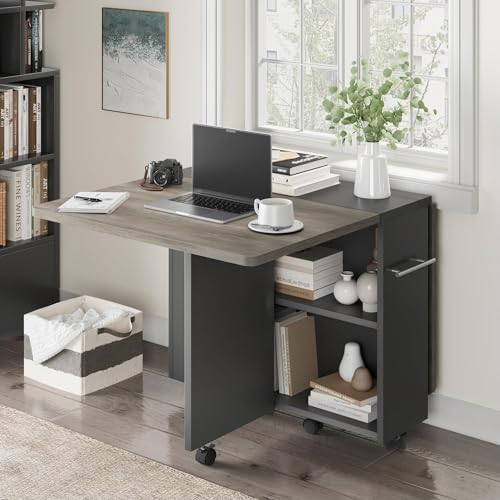 GarveeHome Folding Dining Table, Space Saving Farmhouse Dining Table for 4 St...