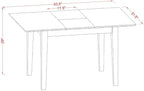 East West Furniture NOCE3-MAH-10 3 Piece Small Dinette Set Contains a Rectangle Butterfly Leaf Dining Table and 2 Dahlia Linen Fabric Upholstered Chairs, 32x54 Inch, Mahogany