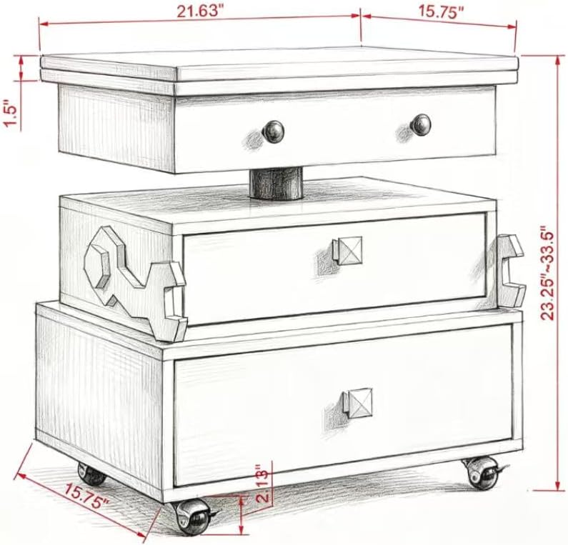 Polibi Multi-Functional Lift Top Side Table with USB Ports and AC Outlets, He...