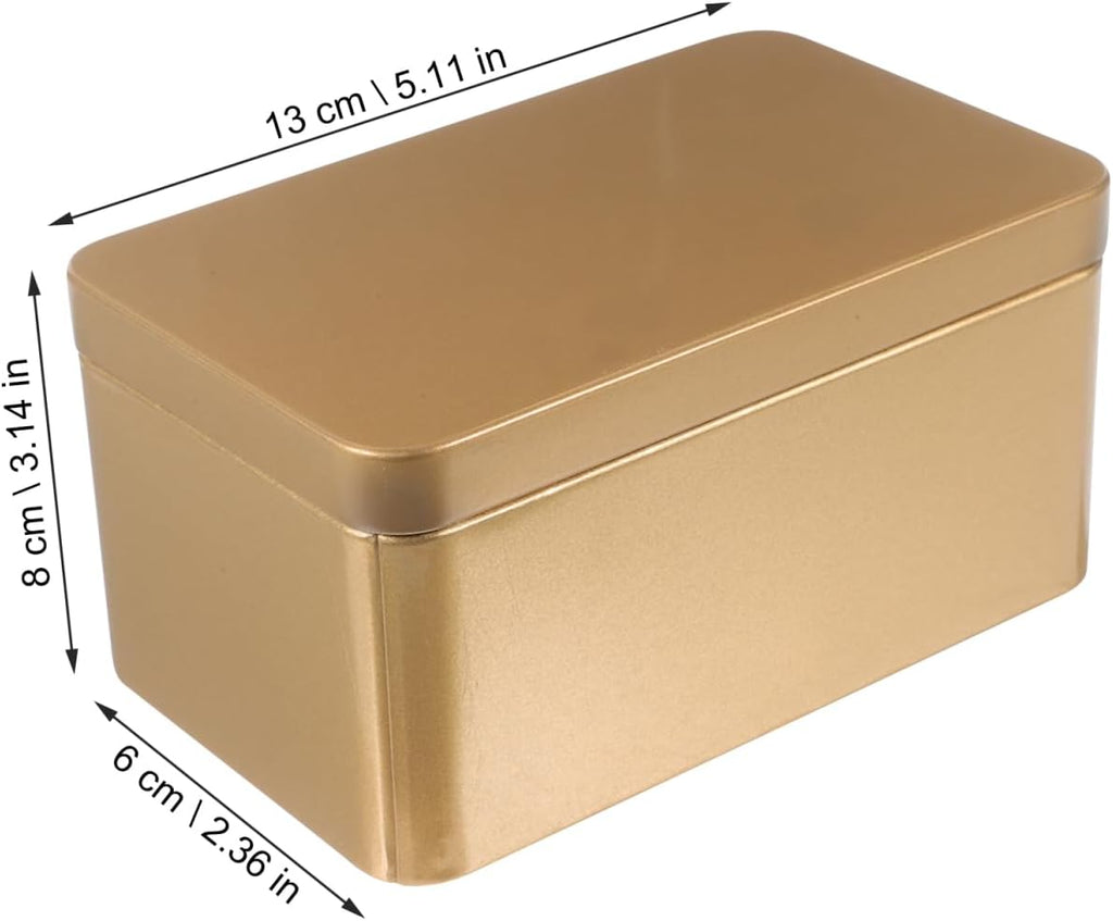 Alipis Tea Leaf Storage Container Rectangular Tinplate Box Mini Portable Tea Tin for Candies Snacks and Small Items Home Storage Box with Lid 5.11 X 3.14 X 2.36 in