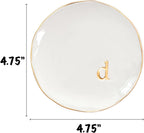 COLLECTIVE HOME - Ceramic Jewelry Tray, Decorative Trinket Dish for Rings Earrings Necklaces Bracelet Watch Keys, Birthday Mother's Day Christmas Gift for Women, 4.75", Glossy (d)