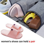 Over the Door Shoe Organizer,Hanging Shoe Rack Storage Holder with 24 Extra Large Fabric Pockets for Closet,Men Sneakers,Women High Heeled Shoes,Slippers,Grey 61.4''x22''