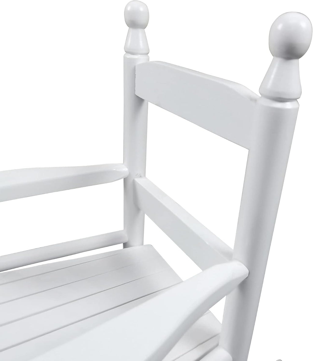 White Rocking Chair for Children - Durable Indoor Outdoor Rocker - Suitable for Toddlers and Kids - Enhances Home and Garden Decor