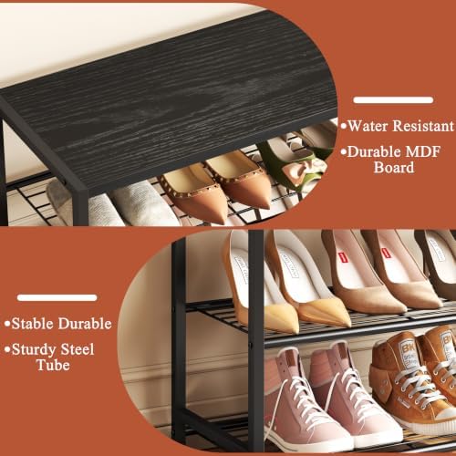 Yusong Shoe Rack Organizer, 5 Tier Industrial Shoe Storage Shelf for Closet E...